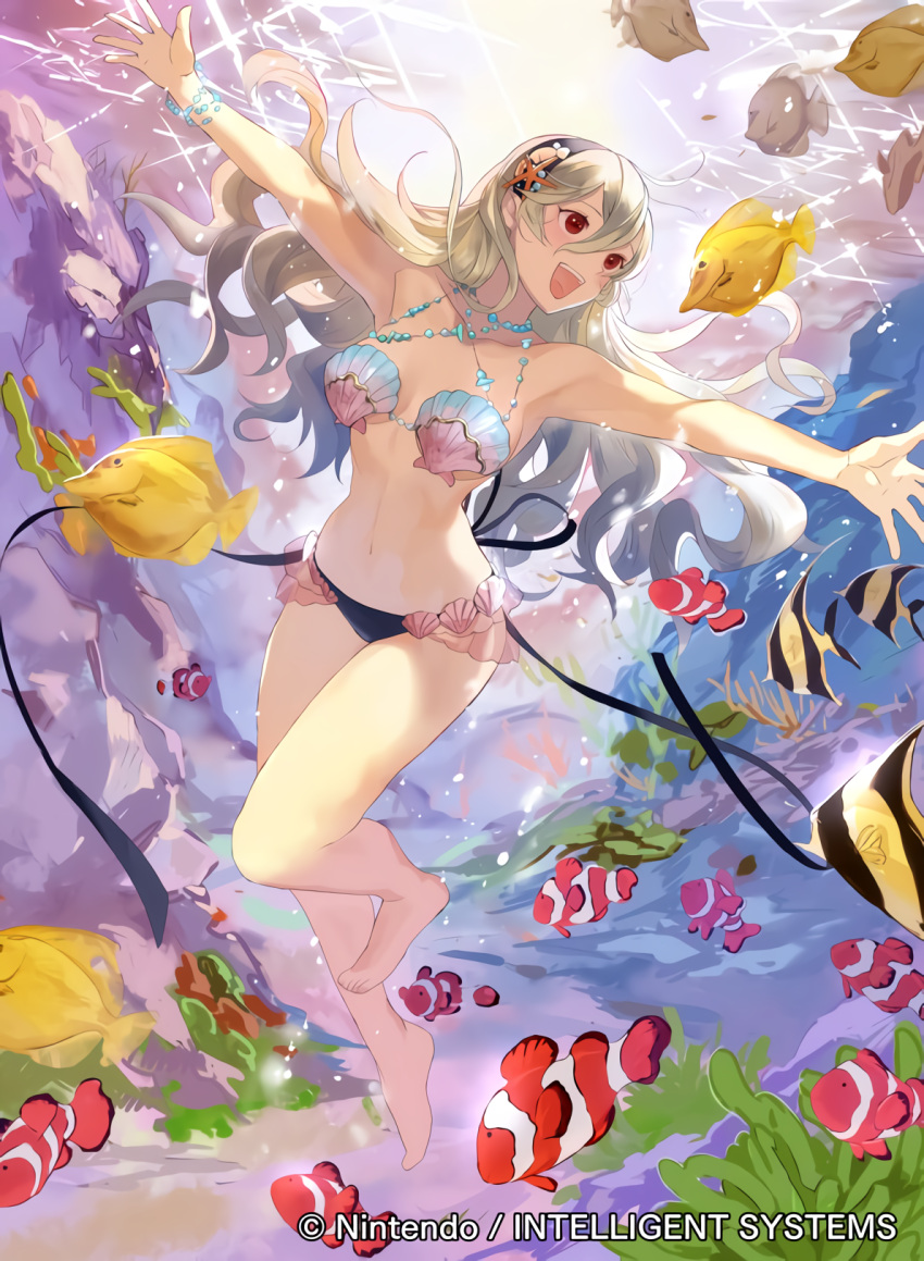 1girl 1girl absurd_res alluring breasts capri_pants company_connection corrin_(fire_emblem) corrin_(fire_emblem)_(female) cosplay female_abs fire_emblem fire_emblem_fates hair_between_eyes hair_ornament hairband high_res long_hair looking_at_viewer manakete nintendo pants pointy_ears ponytail red_eyes seityr silver_hair simple_background smile stretch super_smash_bros. tank_top voluptuous white_hair wii_fit wii_fit_trainer wii_fit_trainer_(cosplay) yoga_pants