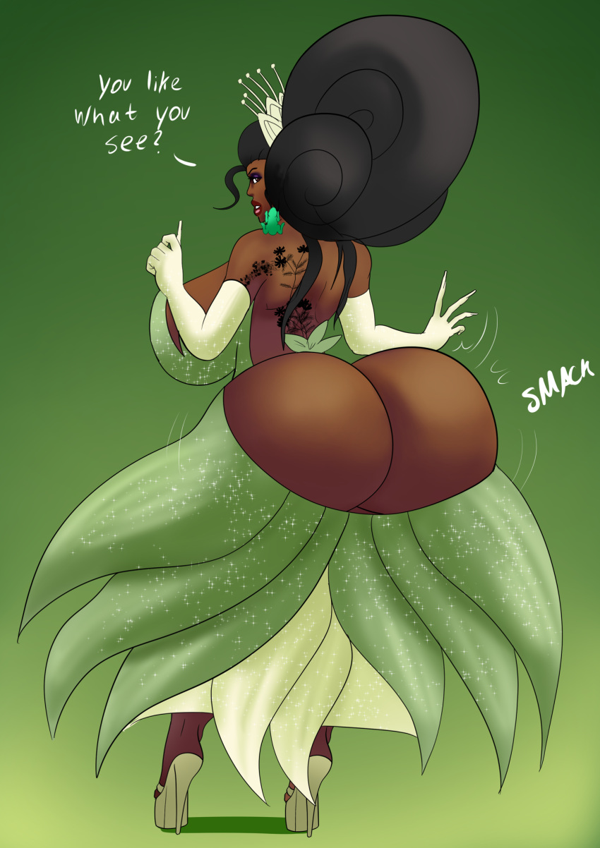 annon disney gigantic_ass gigantic_breasts hourglass_figure princess_tiana the_princess_and_the_frog very_long_hair