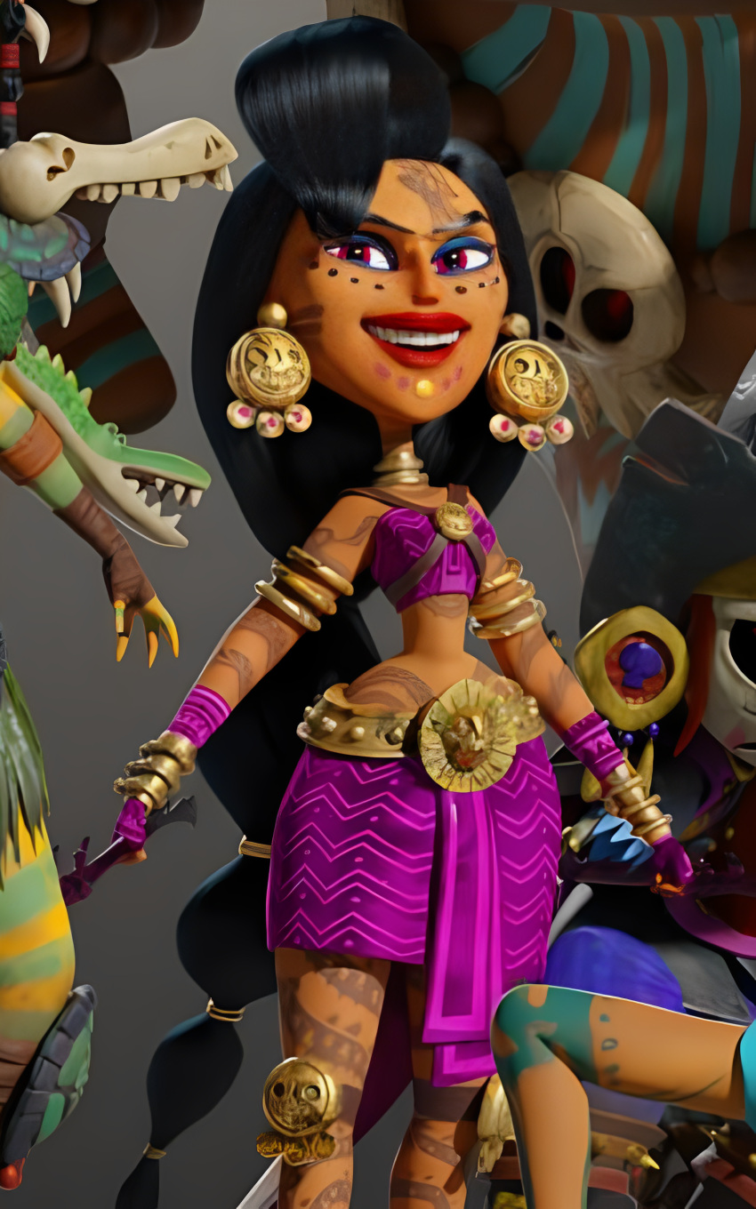 acat acat_(maya_and_the_three) goddess goddess_of_tattoo looking_at_viewer maya_and_the_three