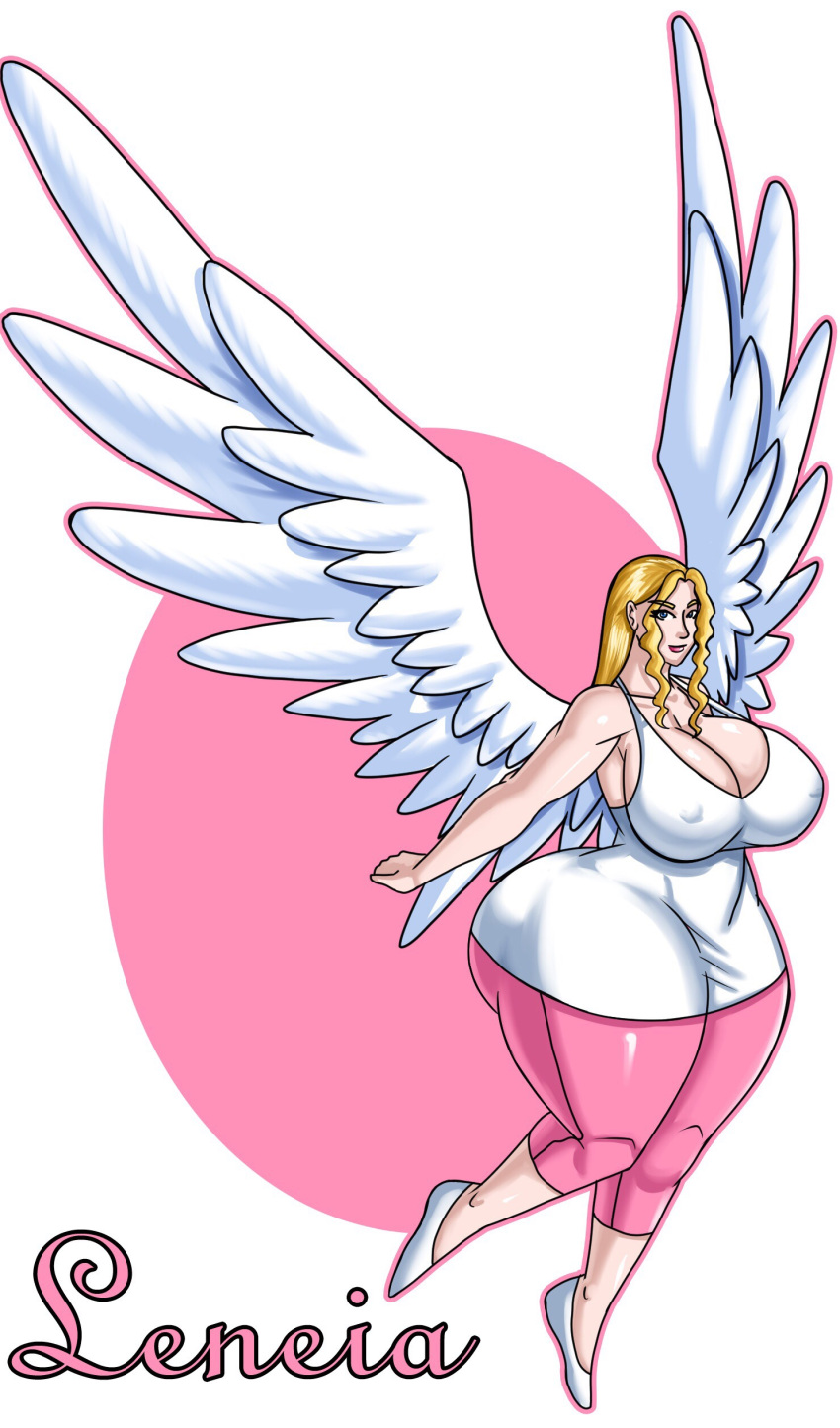 angel angel_wings big_breasts blonde_hair dat_ass gigantic_ass hourglass_figure master_erasis wings