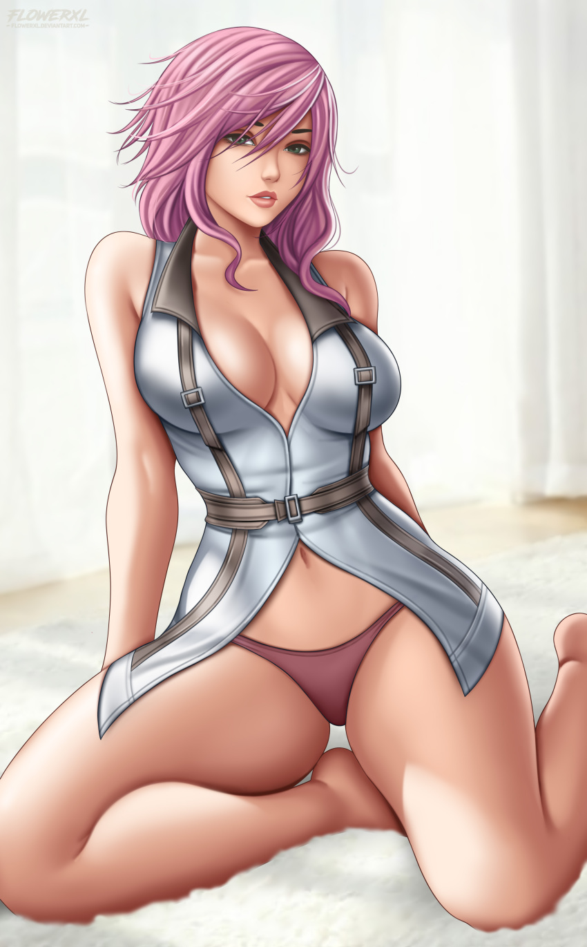 1girl big_breasts breasts eclair_farron female_focus female_only final_fantasy final_fantasy_xiii flowerxl high_res lightning_farron patreon patreon_paid patreon_reward pink_hair solo_female solo_focus square_enix video_game_character video_game_franchise