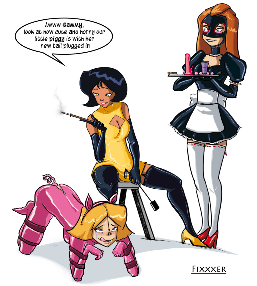 alex_(totally_spies) bondage clover_(totally_spies) fixxxer latex sam_(totally_spies) sex_toy totally_spies
