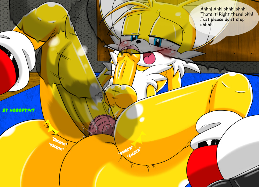 anal canine cub cute fox furry male male/male male_only miles_"tails"_prower multiple_tails nobody147 nobody147_(artist) sega sonic sonic_(series) tail yaoi young