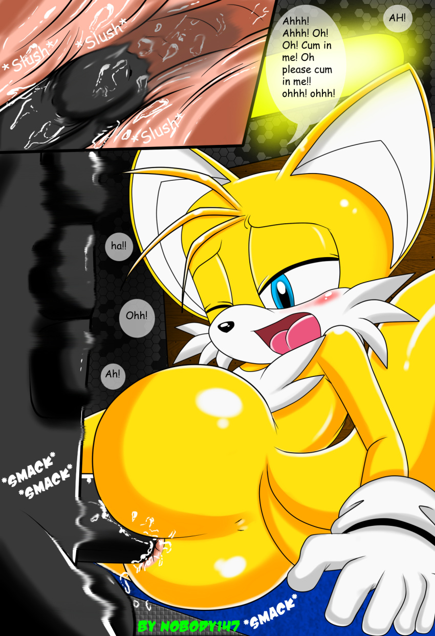 anal canine cub cute fox furry male male/male male_only miles_"tails"_prower multiple_tails nobody147 nobody147_(artist) sega sonic sonic_(series) tail yaoi young