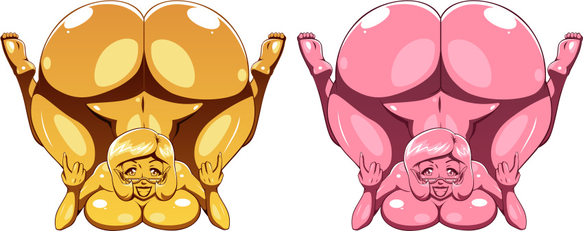 ale-mangekyo ass big_ass big_breasts breasts brittany_(pikmin) come_hither commission dat_ass female gold_eyes gold_hair gold_skin milf nude pikmin pikmin_3 pink_eyes pink_hair pink_skin smile tease