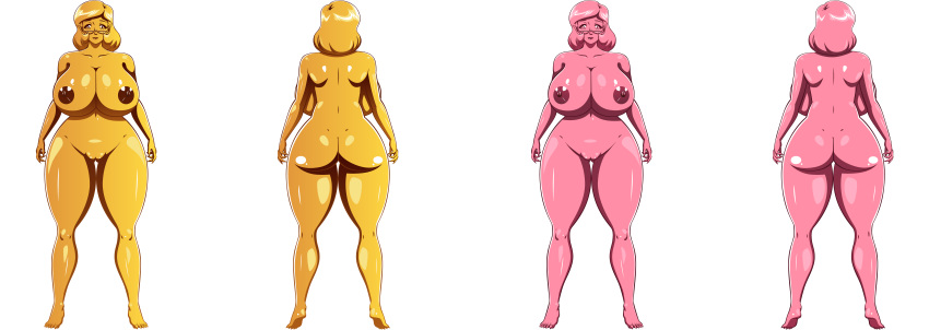 ale-mangekyo areolae ass big_ass big_breasts breasts brittany_(pikmin) commission female gold_eyes gold_hair gold_skin milf nipples nude pikmin pikmin_3 pink_eyes pink_hair pink_skin pussy