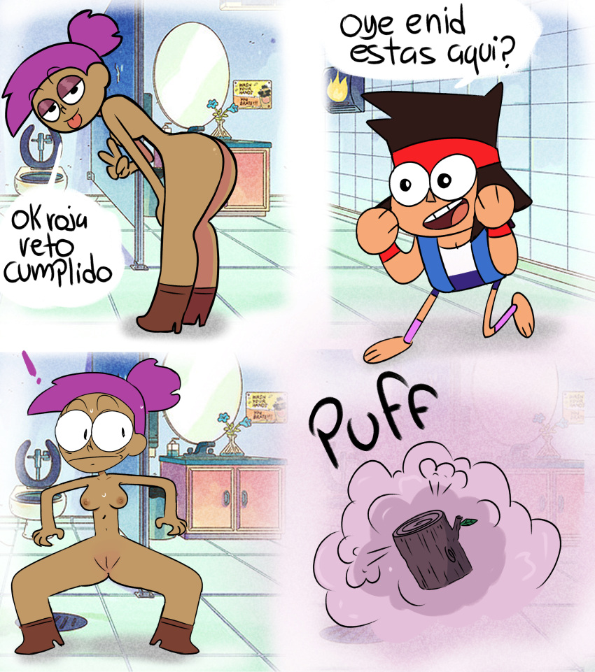alwerart ass breasts cartoon_network comic embarrassed embarrassing enf enid_mettle hairless_pussy kaio_kincaid nude ok_k.o.!_let's_be_heroes pussy