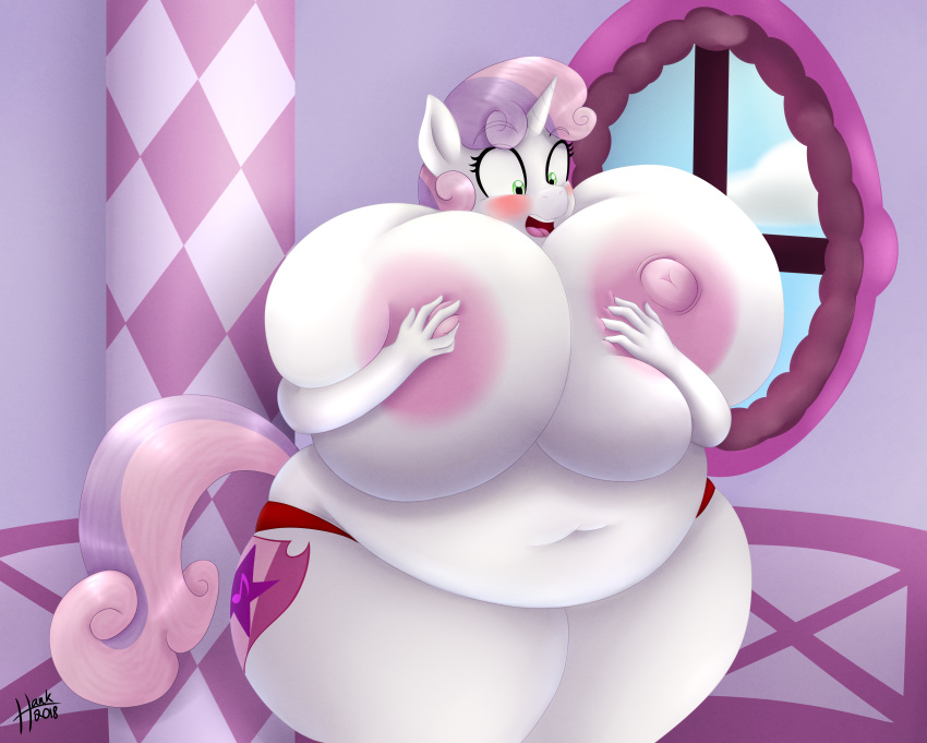 09hankris 1girl 2018 absurd_res aged_up anthro areola big_breasts blush breasts clothing cutie_mark digital_media_(artwork) equine friendship_is_magic furry hair high_res horn huge_breasts hyper hyper_breasts mammal my_little_pony nipples open_mouth overweight overweight_female sirmasterdufel sweetie_belle unicorn