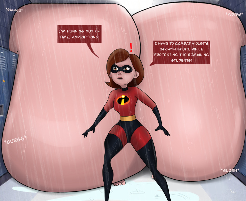 2_girls brown_hair butt_expansion dat_ass disney gigantic_ass helen_parr mother_&amp;_daughter stinkycokie the_incredibles violet_parr