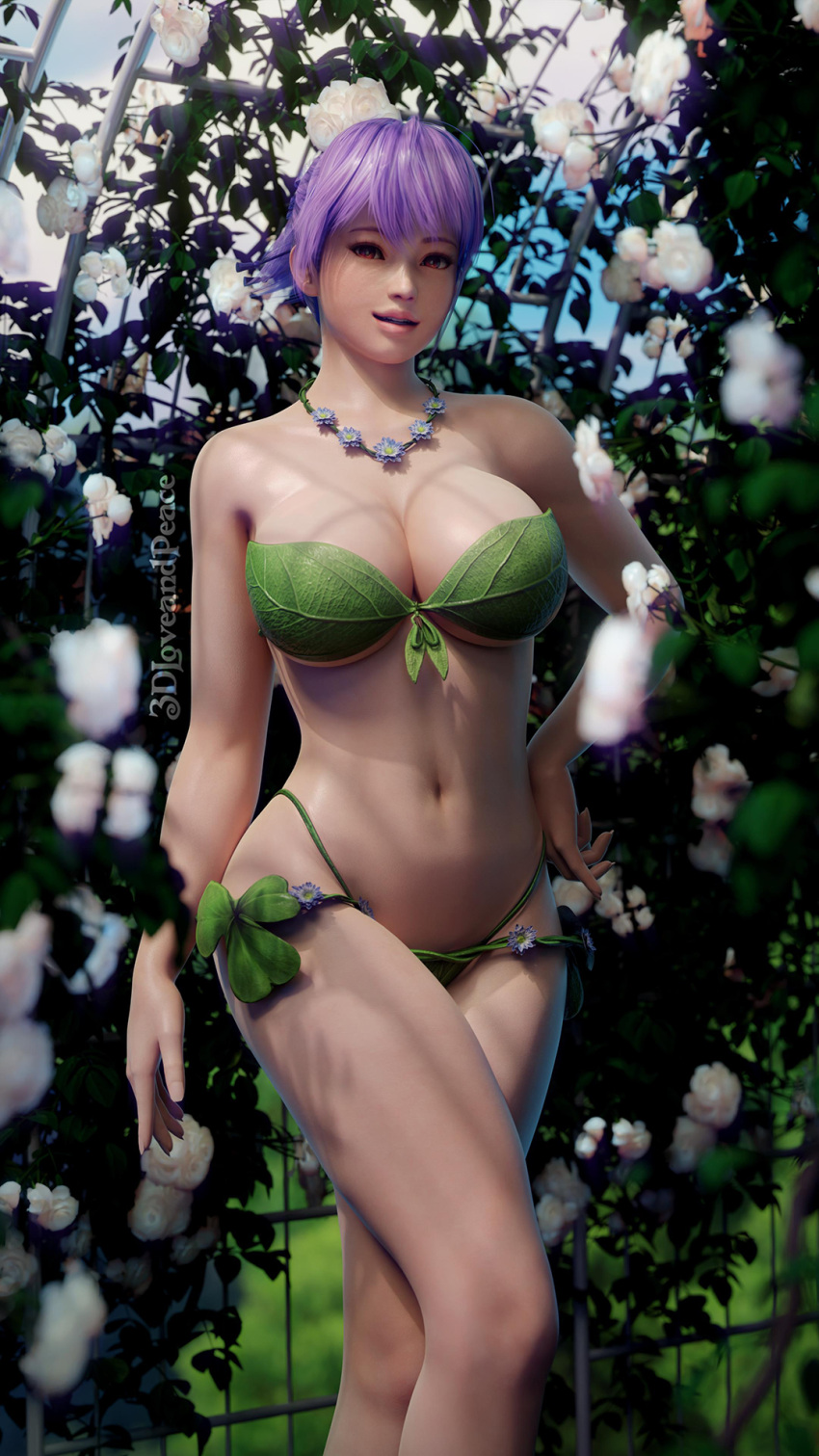 1girl 3d 3dloveandpeace alluring ayane ayane_(doa) big_breasts bikini breasts dead_or_alive dead_or_alive_2 dead_or_alive_3 dead_or_alive_4 dead_or_alive_5 dead_or_alive_6 dead_or_alive_xtreme dead_or_alive_xtreme_2 dead_or_alive_xtreme_3_fortune dead_or_alive_xtreme_beach_volleyball dead_or_alive_xtreme_venus_vacation high_res kunoichi lavender_hair purple_hair red_eyes silf tecmo