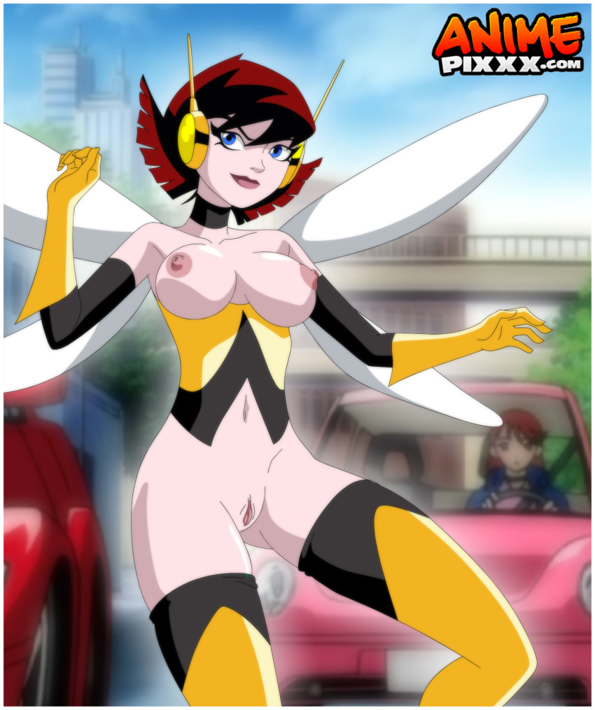anime_pixxx avengers blue_eyes breasts janet_van_dyne marvel nipples pussy the_avengers:_earth's_mightiest_heroes the_wasp