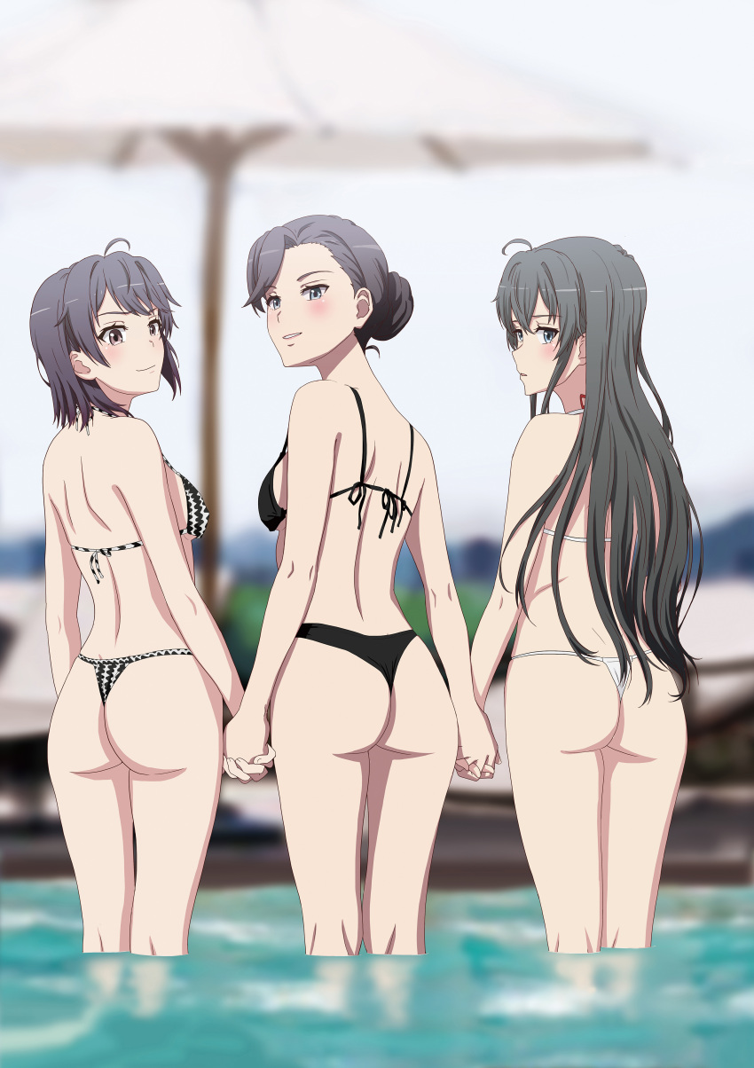 3_girls bikini charka milf mother_&amp;_daughter siblings silf silfs sisters swimming_pool yahari_ore_no_seishun_lovecome_wa_machigatteiru. yukinoshita_haruno yukinoshita_yukino yukinoshita_yukino's_mother