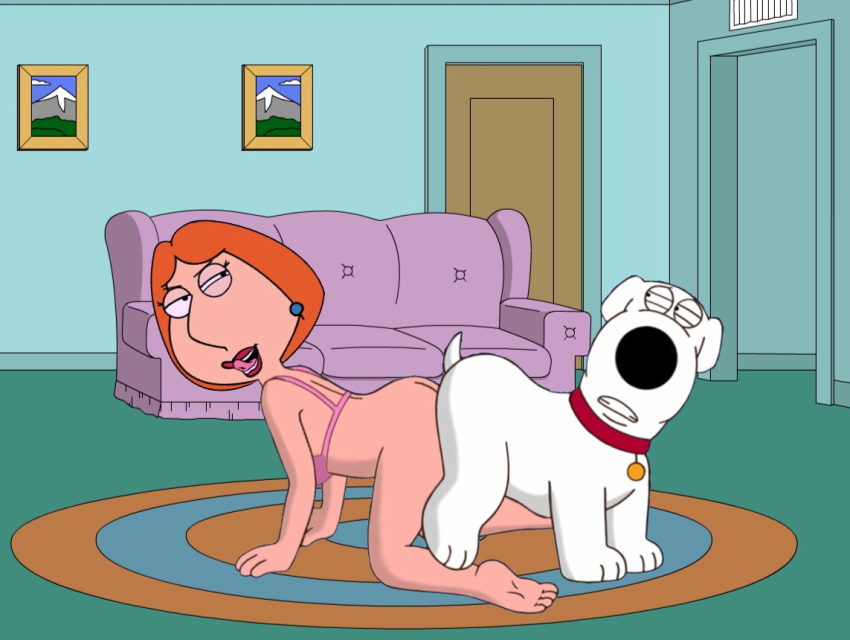 brian_griffin canine family_guy knotted lois_griffin orange_hair redhead