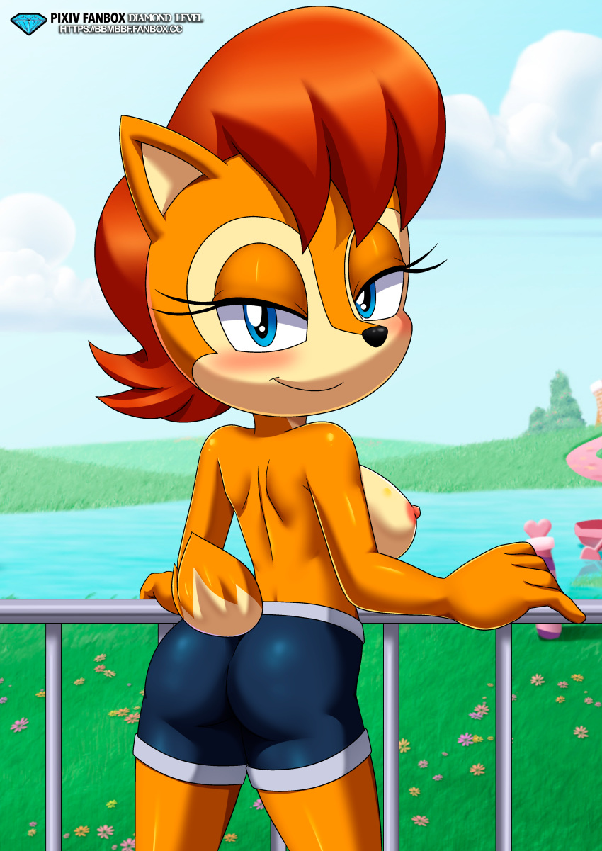 bbmbbf furry mobius_unleashed nipples palcomix sally_acorn sega sonic_(series) tagme topless