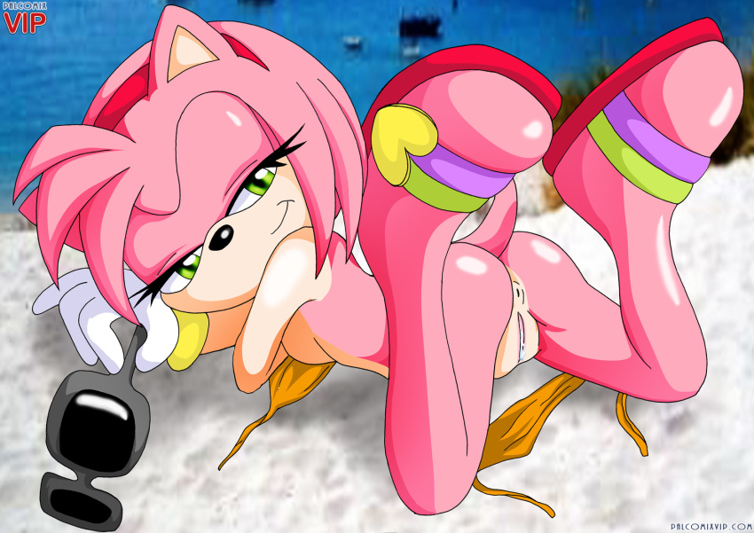 1girl amy_rose anus ass bbmbbf breasts butt female mobius_unleashed nipples palcomix sega solo sonic_(series) sonic_the_hedgehog_(series)