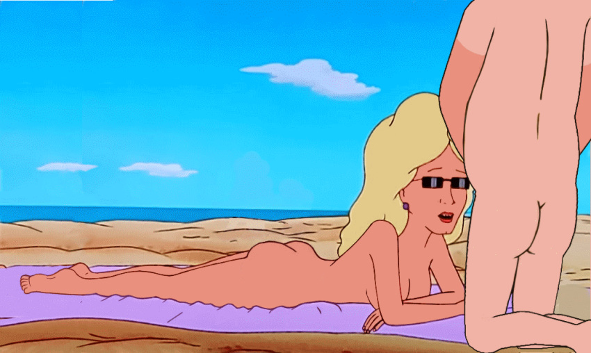 ass_shake beach blonde_hair butt_jiggle gif guido_l hank_hill king_of_the_hill nancy_hicks_gribble nude nude_female nude_male