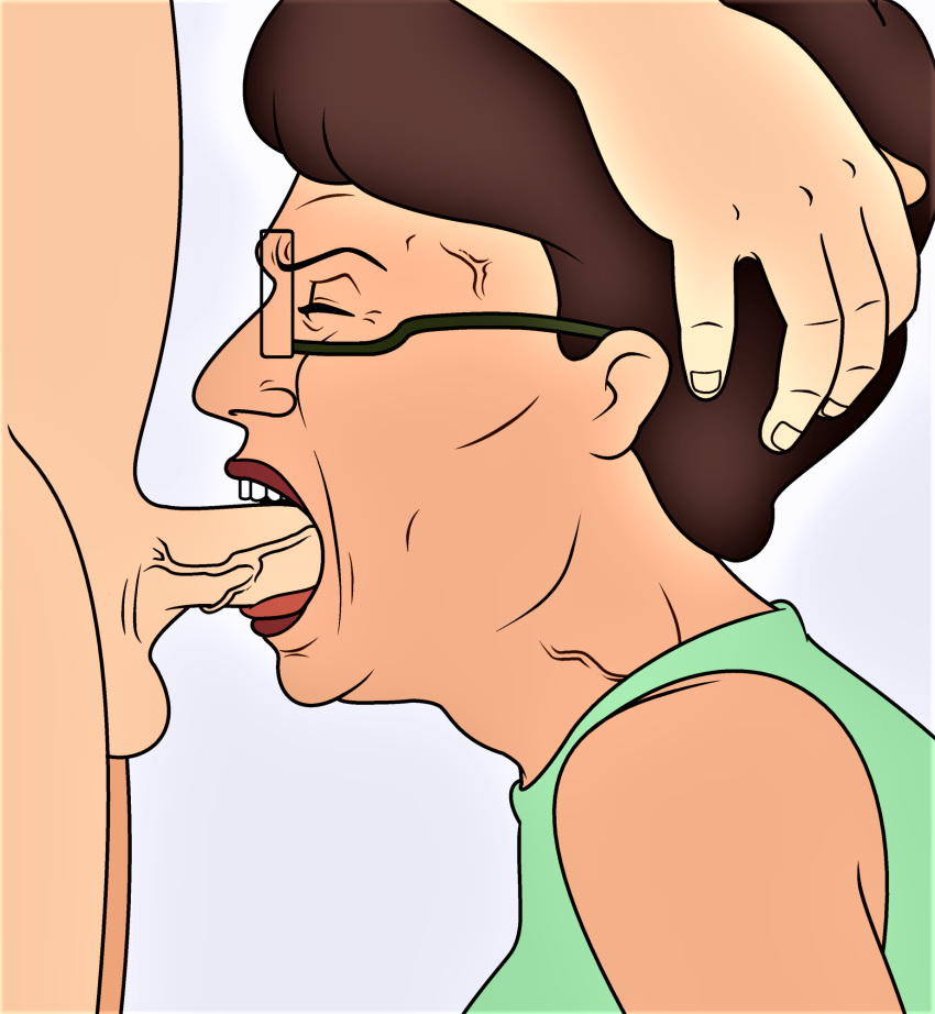 deepthroat erection fellatio glasses king_of_the_hill male peggy_hill penis