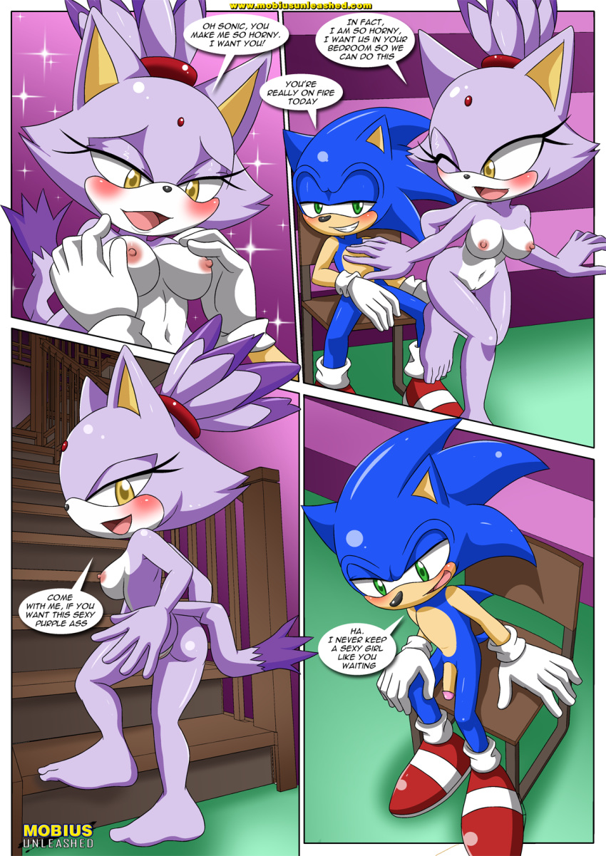 bbmbbf blaze_the_cat blush breast feet mobius_unleashed palcomix playing_with_breasts sega soles sonic_(series) sonic_the_hedgehog sonic_the_hedgehog_(series) the_sonaze_beginning toes