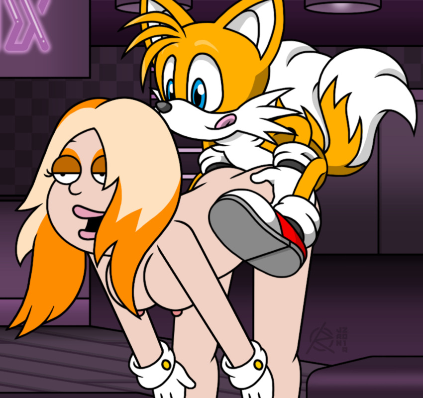 american_dad cartoon_milf crossover doggy_position fox francine_smith furry interspecies miles_"tails"_prower orange_fur ragnaroktopod sega sonic_the_hedgehog_(series) vanilla_the_rabbit_(cosplay) young younger_male