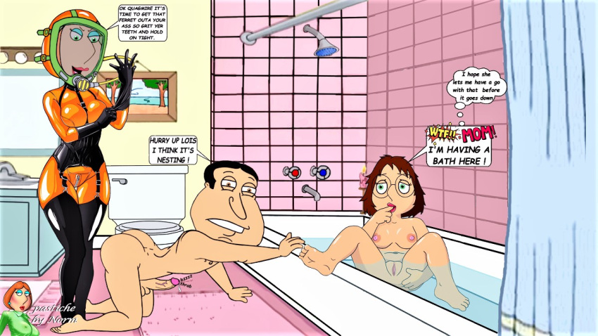 anal_insertion bath big_penis breasts erect_nipples family_guy ferret glenn_quagmire gloves latex latex_suit lois_griffin meg_griffin normal9648 nude shaved_pussy spread_legs stockings thighs
