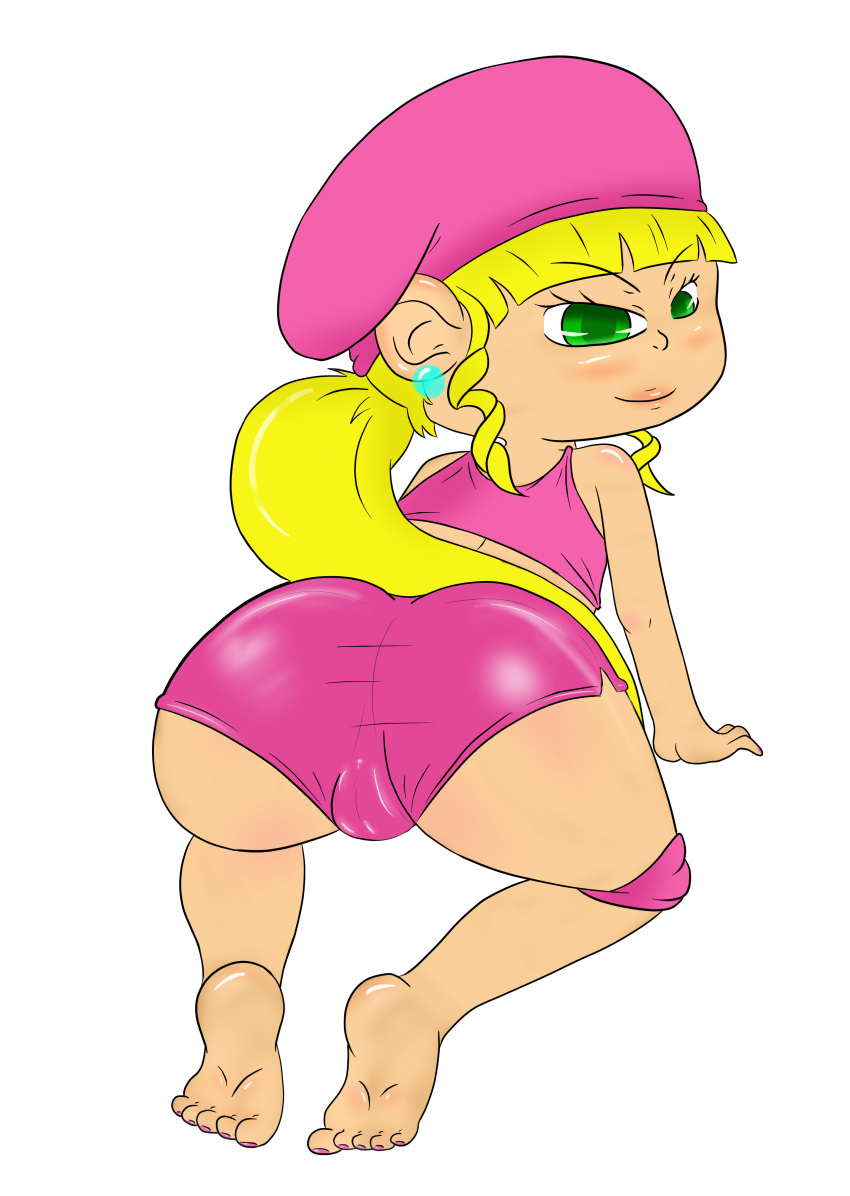 ass blonde_hair bluelimelight dixie_kong donkey_kong_(series) donkey_kong_country green_eyes humanized