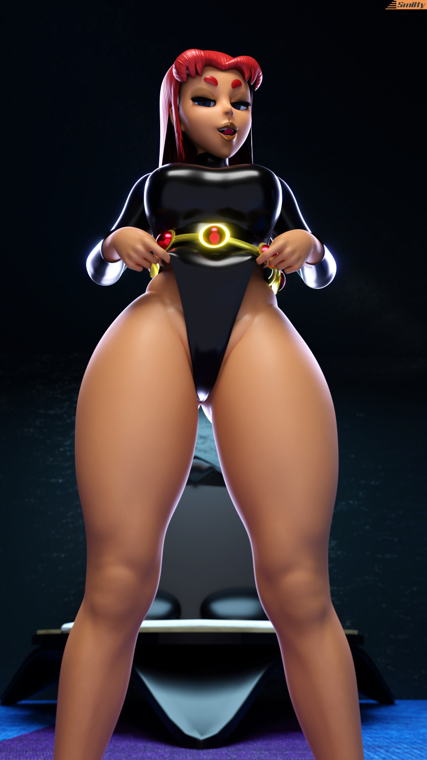1girl 3d 3d_(artwork) big_breasts blender_(software) cosplay dc_comics female female_focus female_only leotard low-angle_view older older_female raven_(cosplay) raven_(dc) smitty34 solo starfire tagme teen_titans thick_thighs voluptuous voluptuous_female young_adult young_adult_female young_adult_woman