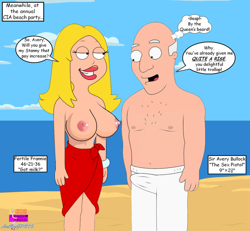 american_dad avery_bullock beach big_breasts big_nipples big_penis blonde_hair francine_smith gp375 rompguy rompguy&hearts; rompguylove sly smile topless voluptuous