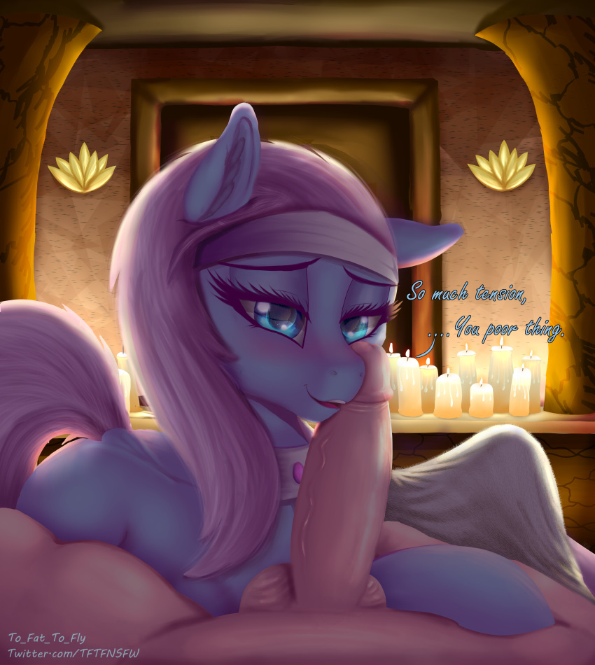 1_boy 1_girl 1boy 1girl blue_eyes candles earth_pony erection female friendship_is_magic human indoors interspecies lotus lotus_(mlp) lotus_blossom male male/female male_human my_little_pony nude penis pony tail