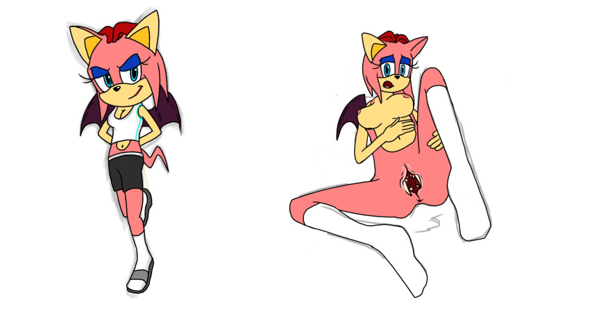camille_the_echidna_bat_hybrid clothed_and_nude_version fan_character hybrid sonic_oc vagina_dentata