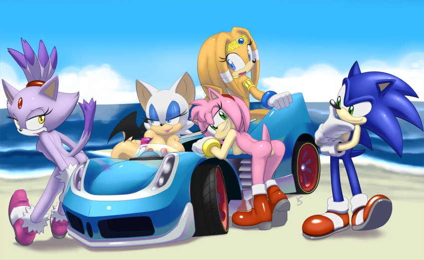 amy_rose anthro ass blaze_the_cat breasts butt car dat_ass female furry green_eyes hair hedgehog hotred is is_(artist) looking_back male nude open_mouth pink_hair presenting presenting_hindquarters presenting_pussy pussy rouge_the_bat sega sonic_(series) sonic_all_stars_racing_transformed sonic_the_hedgehog sonic_the_hedgehog_(series) tikal_the_echidna