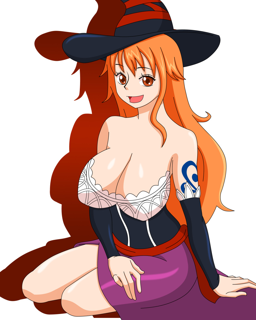 1girl big_breasts blackangel014 breasts cosplay dragon's_crown female_only nami one_piece pervyangel solo solo_female sorceress_(dragon's_crown) witch_hat