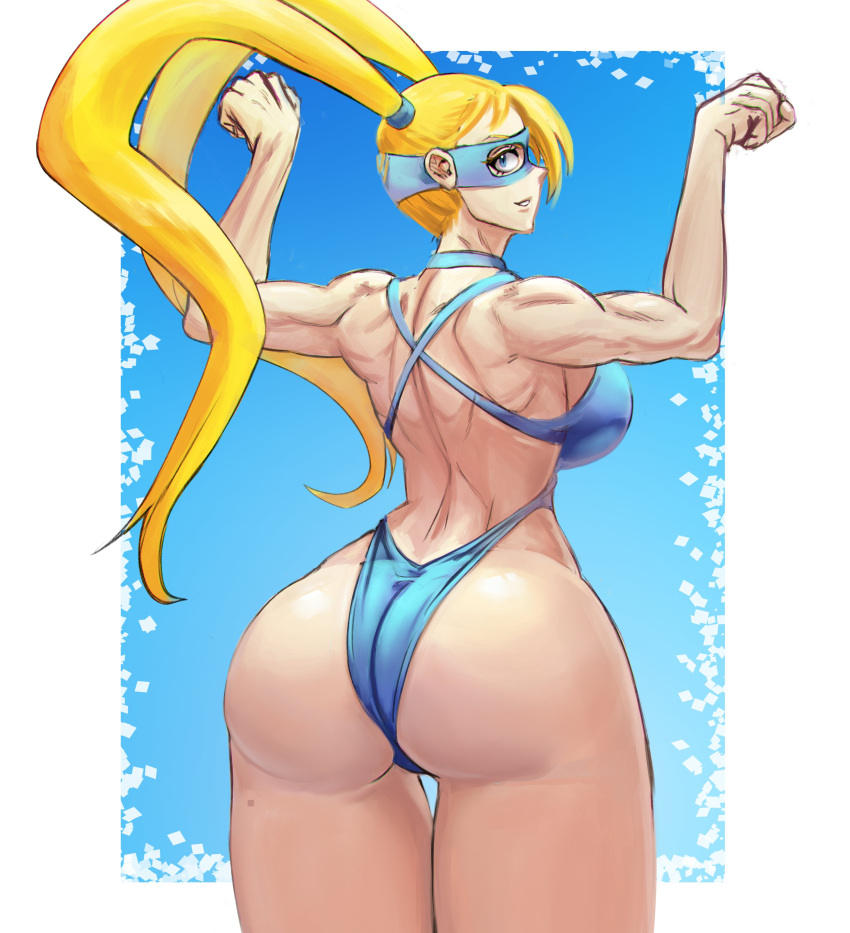 1boy 1girl :o anus anus_peek ass balls balls_in_panties bangs big_ass big_breasts blonde_hair blue_eyes breasts clothed_female dross femboy g-string genderswap girly high_res imminent_facesitting kneehighs long_hair male male/female male_only mask pov rainbow_mika solo_female street_fighter sweat tagme thick_thighs trap twin_tails video_game_character video_game_franchise worm's-eye_view yaoi