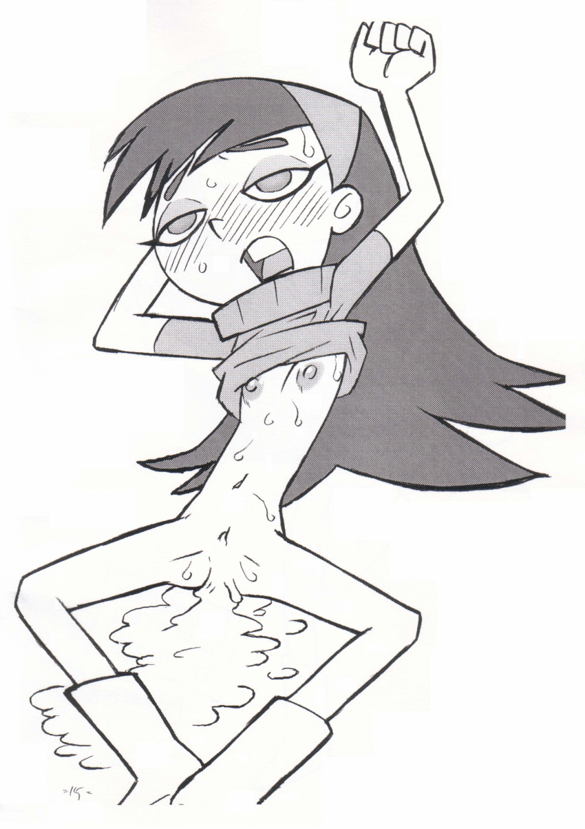 ass bottomless erect_nipples flat_chested hairless_pussy monochrome nipples pussy pussy_juice small_breasts spread_legs the_fairly_oddparents trixie_tang union_of_the_snake