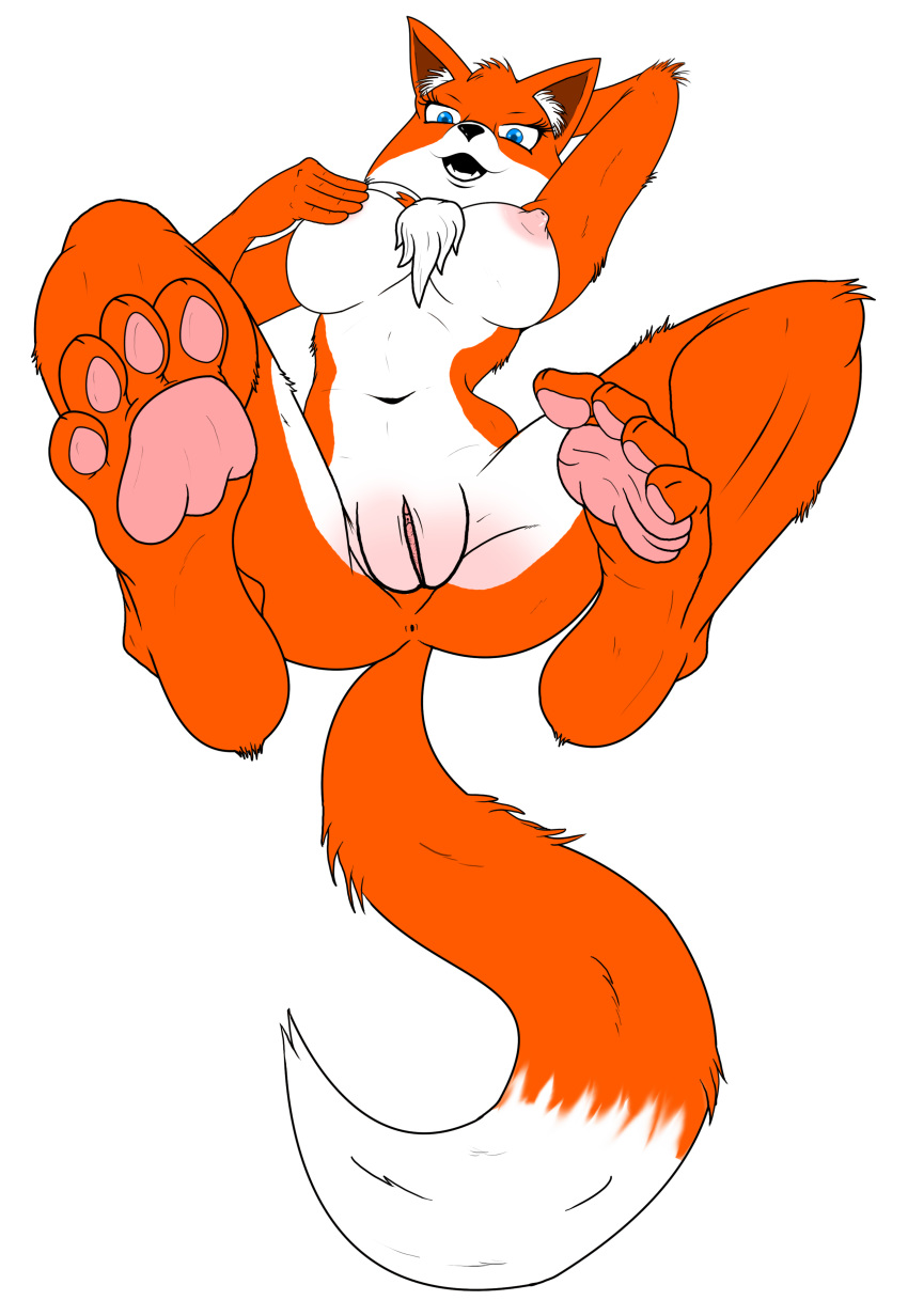 alpha_channel anus big_breasts black_nose blue_eyes breasts canine chest_tuft female fox furry high_res hindpaw huge_breasts looking_at_viewer on_back open_mouth orange_fur original original_character paws plain_background plump_labia pussy simple_background solo spread_legs spreading ticklishways transparent_background zack_dragon zackdragon_(artist) zp92