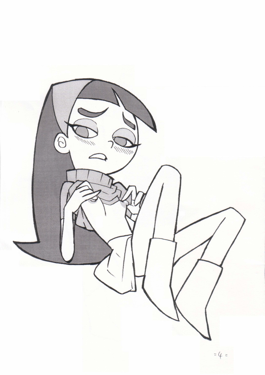erect_nipples flat_chested monochrome nipple_pinch nipples small_breasts the_fairly_oddparents trixie_tang union_of_the_snake