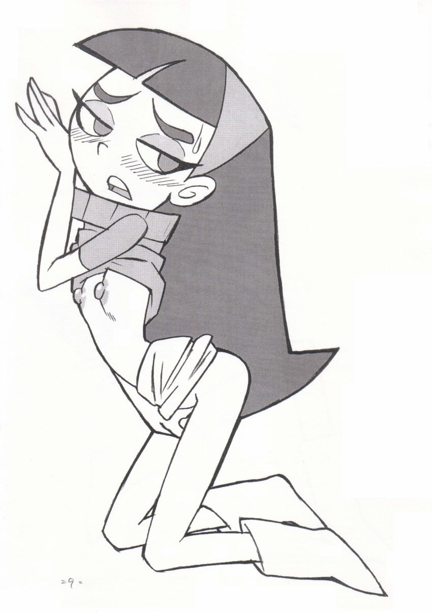 ass erect_nipples female_masturbation female_only fingering fingering_self flat_chested masturbation monochrome nipples small_breasts the_fairly_oddparents trixie_tang union_of_the_snake