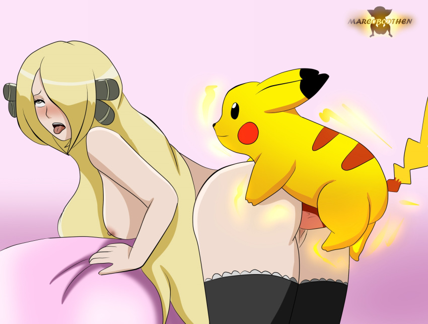 1_boy 1_girl 1boy 1girl ahegao ass beastiality bent_over big_breasts blonde blonde_hair blush cynthia cynthia_(pokemon) female female_human female_human/male_pokemon from_behind hair_over_one_eye human/pokemon interspecies long_blonde_hair long_hair looking_at_another male male/female male_pokemon marcobodt mbhen114 mouse naked_stockings nipples nose_blush nude penis penis_in_pussy piggyback piggyback_sex pikachu pokemon pokemon_(anime) pokephilia porkyman rolled_eyes sex shirona_(pokemon) sideboob smile stockings vaginal vaginal_penetration vaginal_sex