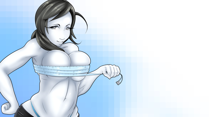1920x1080 1girl big_breasts breasts female_only parkdale smile solo solo_female super_smash_bros. wii_fit wii_fit_trainer