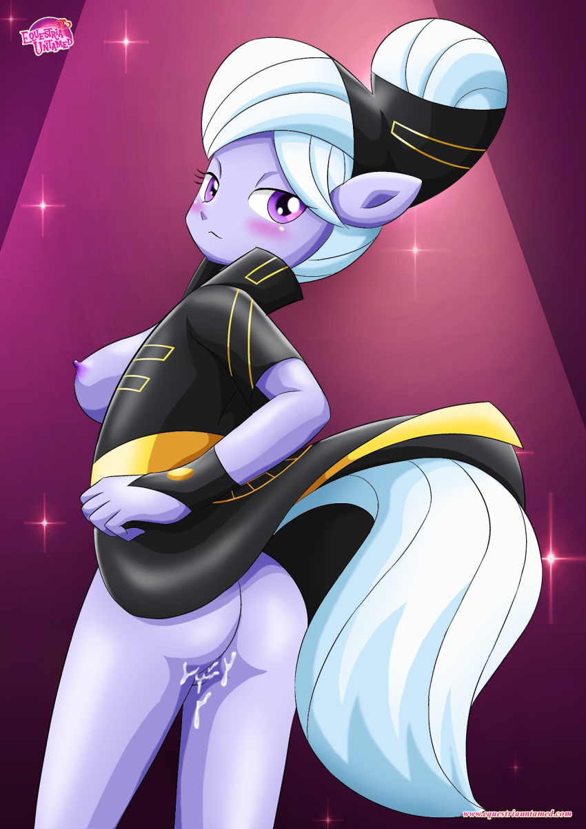 1girl anthro ass breasts cum_on_ass cum_on_pussy cum_on_thigh equestria_untamed female friendship_is_magic looking_at_viewer mostly_nude my_little_pony no_bra no_panties pussy sideboob standing tagme tail