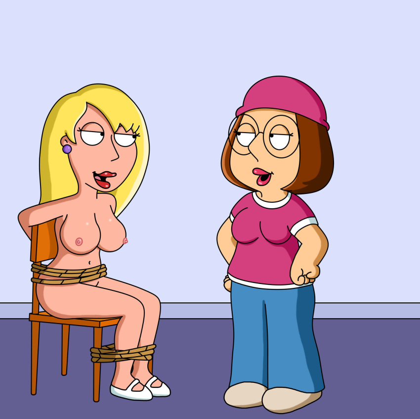 bondage breasts connie_d'amico creek_12 family_guy femdom implied_yuri looking_at_another meg_griffin nipples nude_female seductive_smile yuri