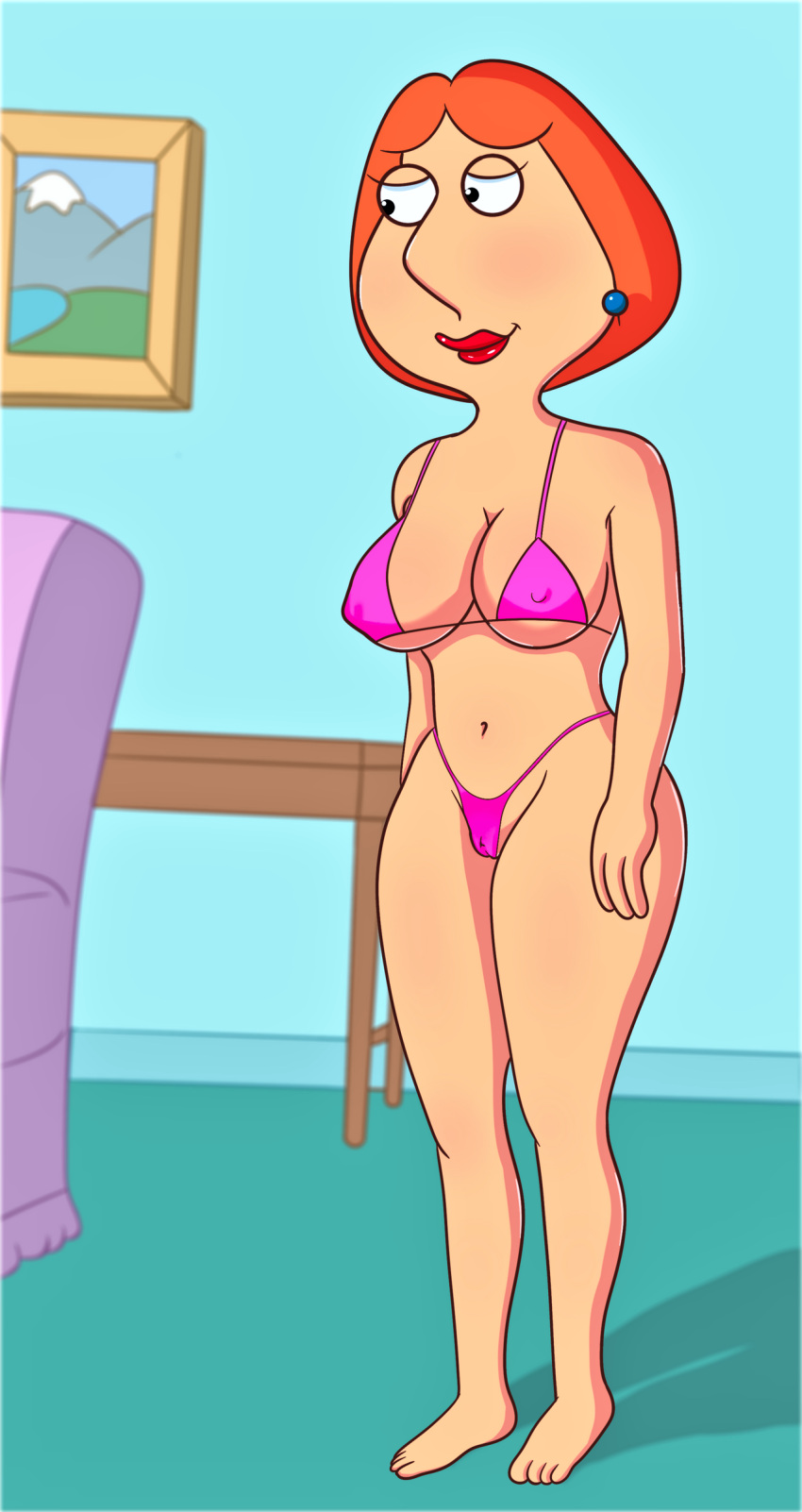 big_breasts bra cameltoe erect_nipples_under_clothes family_guy lois_griffin thighs thong