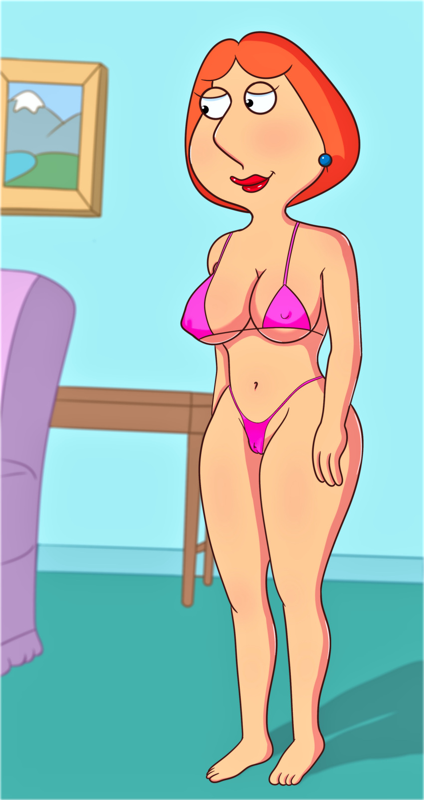 Xbooru - big breasts bra cameltoe erect nipples under clothes family guy  lois griffin thighs thong | 951111