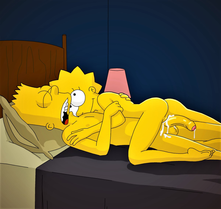 after_sex ass bart_simpson big_penis brother_and_sister child cum evilweazel_(artist) incest lisa_simpson loli lolicon nude shaved_pussy shota shotacon the_simpsons thighs