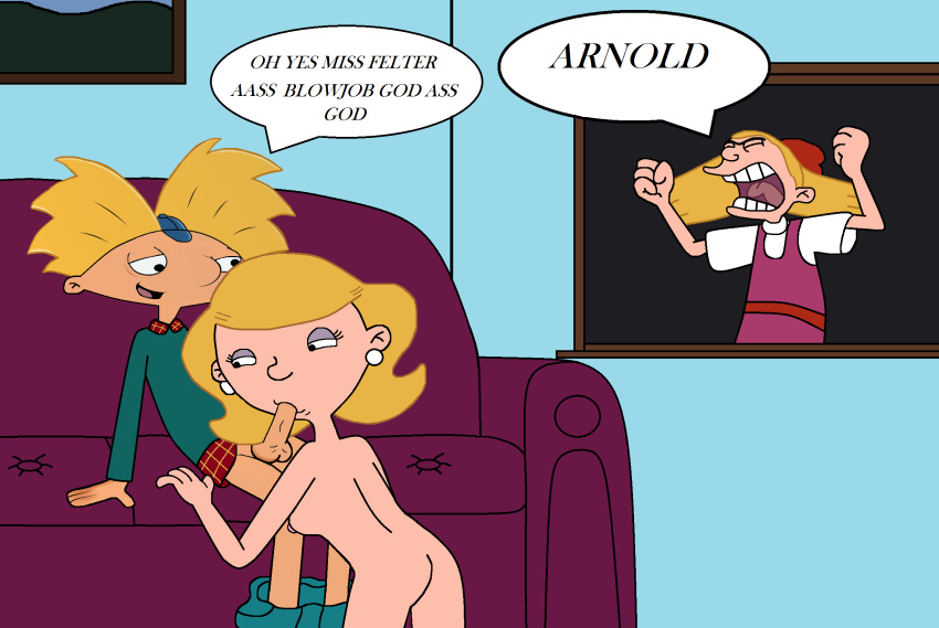 age_difference arnold_shortman artist_request couch fellatio helga_pataki hey_arnold! kneeling_female miss_felter nude_female student teacher teacher_and_student