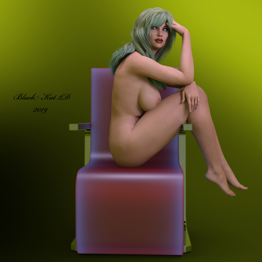 black-kat-3d-studio breasts chair nude solo_female