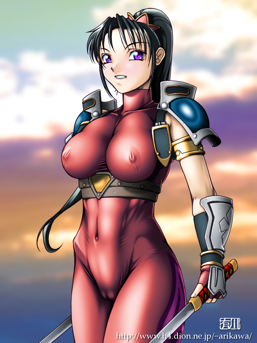 1girl alluring arikawa breasts cameltoe female_abs female_only fit_female human kunoichi soul_calibur soul_calibur_ii soul_calibur_iii soulcalibur_ii soulcalibur_iii taki voluptuous