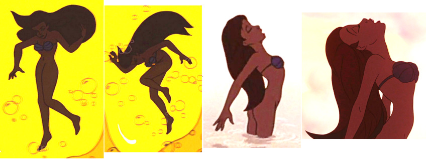 bottomless disney naked_from_the_waist_down princess_ariel seashell_bra tagme the_little_mermaid underwater water