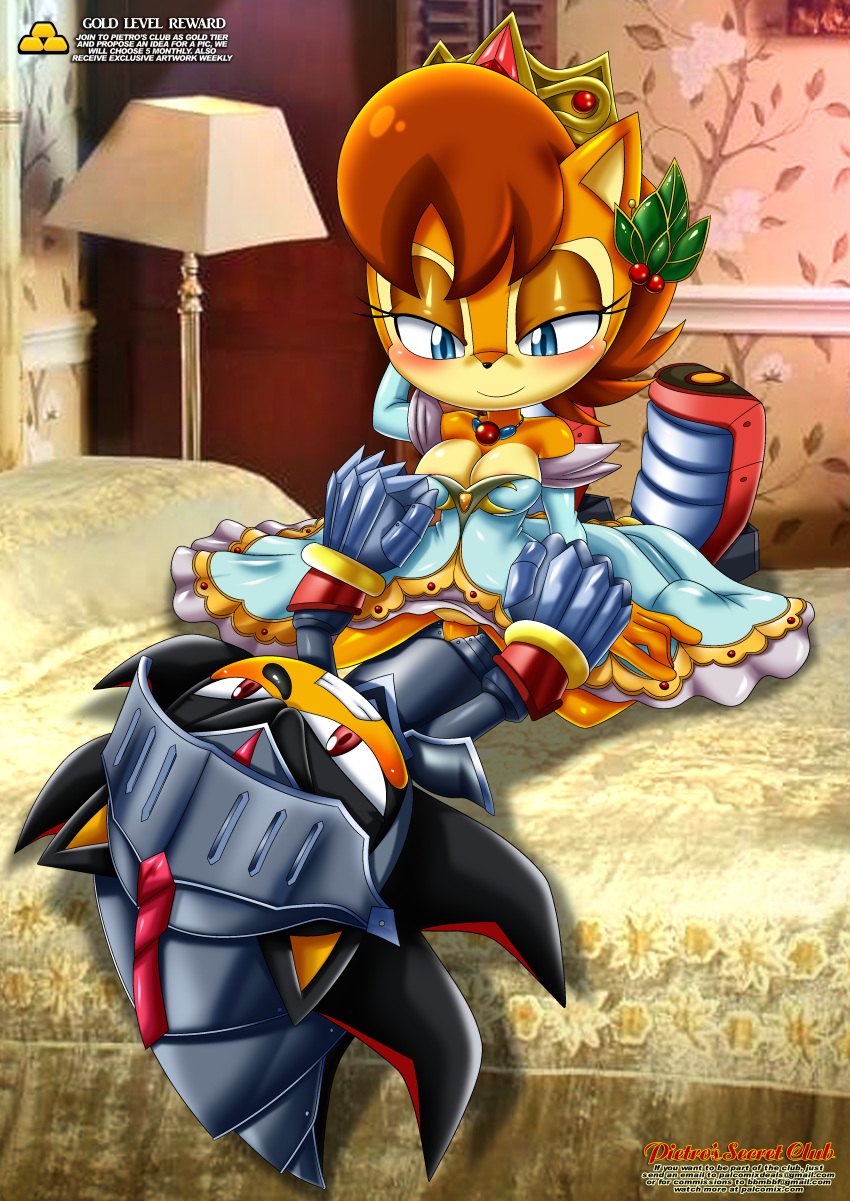 archie_comics bbmbbf big_breasts blush cowgirl_position mobius_unleashed palcomix pietro's_secret_club riding sally_acorn sega shadow_the_hedgehog sonic_(series) sonic_the_hedgehog_(series)