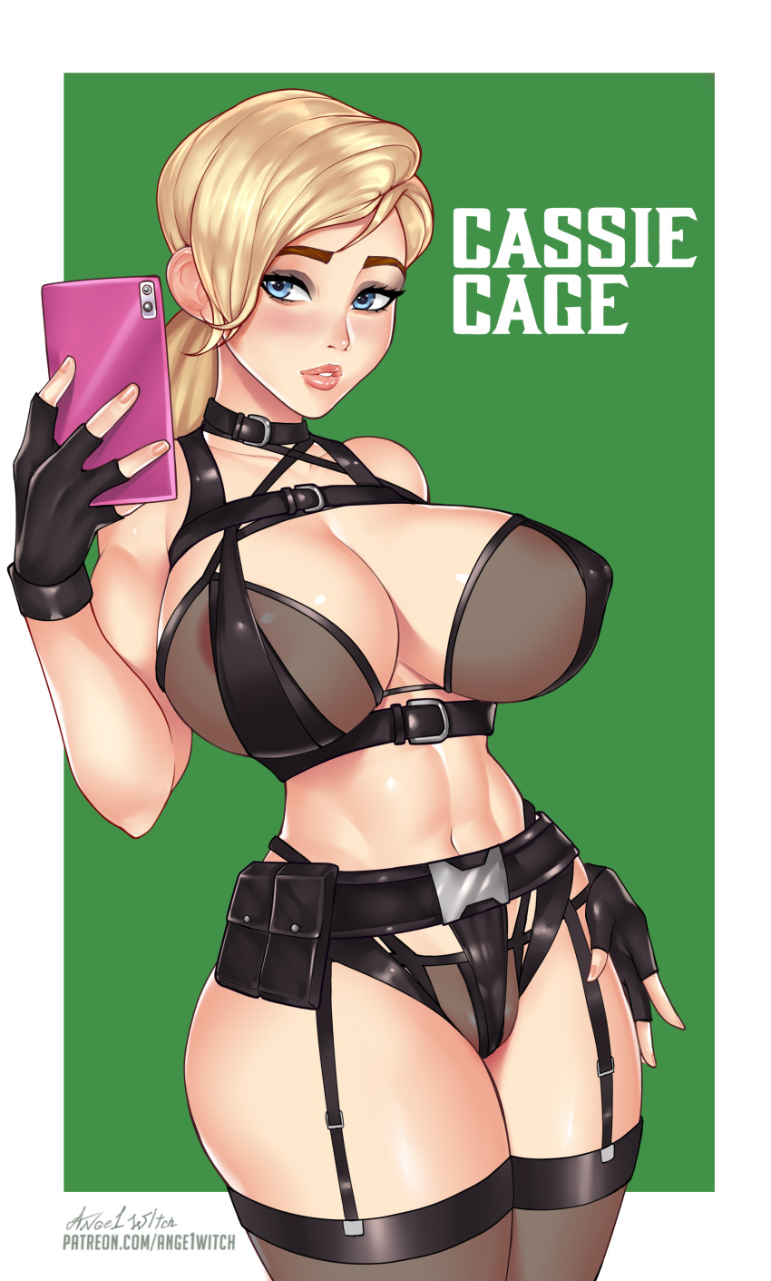 1girl ange1witch big_breasts cassie_cage female_focus female_only high_res high_resolution long_hair mortal_kombat solo_female solo_focus tagme