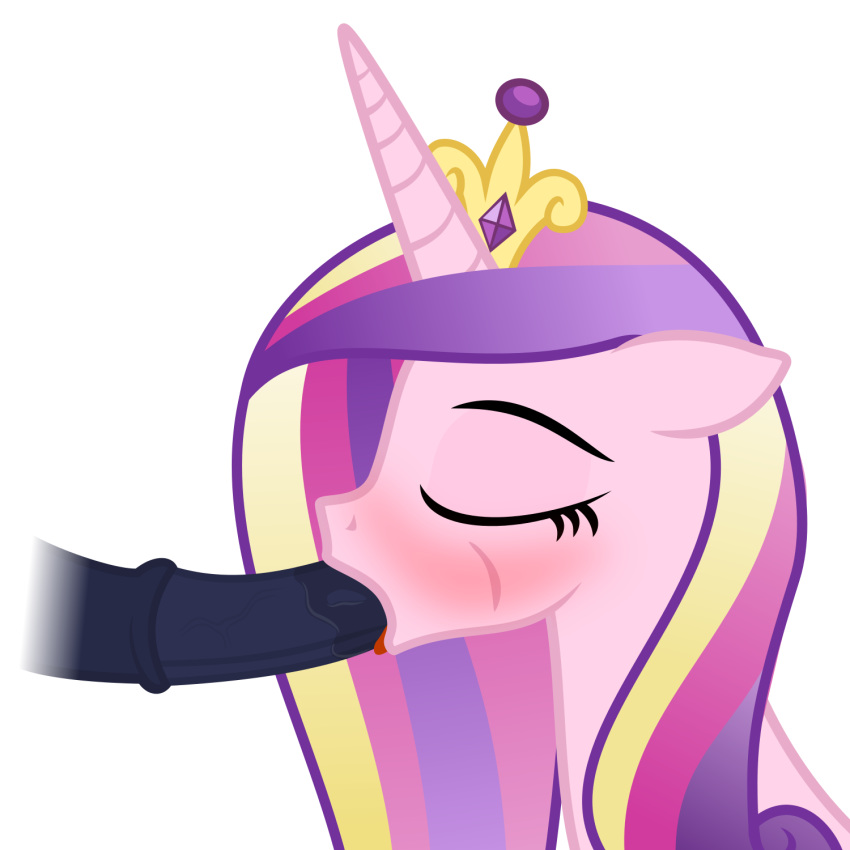 1boy 1girl alicorn blush cheek_bulge closed_eyes erection fellatio friendship_is_magic horn horsecock male/female my_little_pony oral penis penis_in_mouth pony princess_cadance three-tone_hair transparent_background